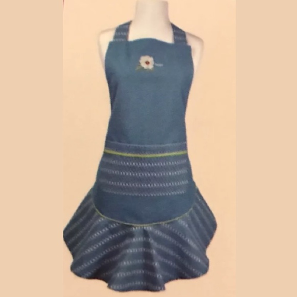 Green Ruffle Faithful Apron NWT